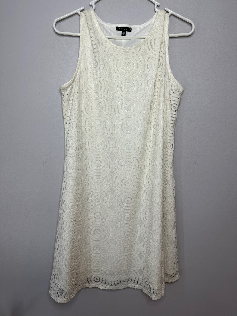 Tiana B white geometrical lace dress size 14